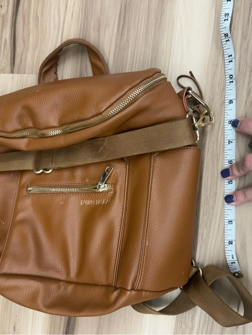 Fawn Design Brown Leather Convertible Backpack